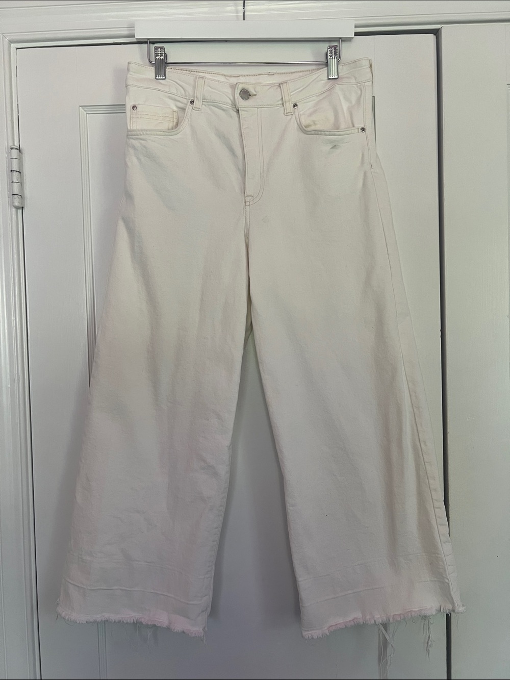 &Denim Women's High Waist Wide-Leg Crop Jeans